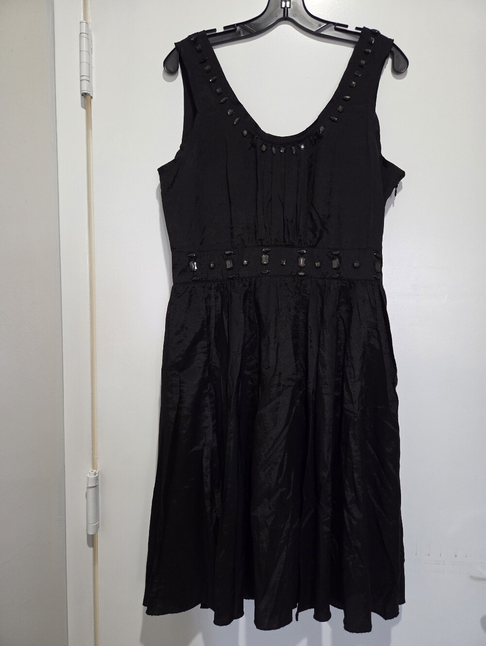 Nylon by Dex Sleeveless Black Dress with Embellishments, 12, NWT